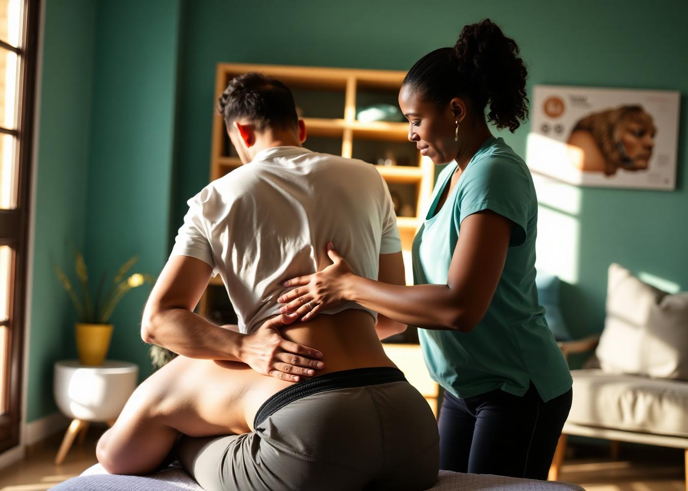 Home-visit physiotherapy session